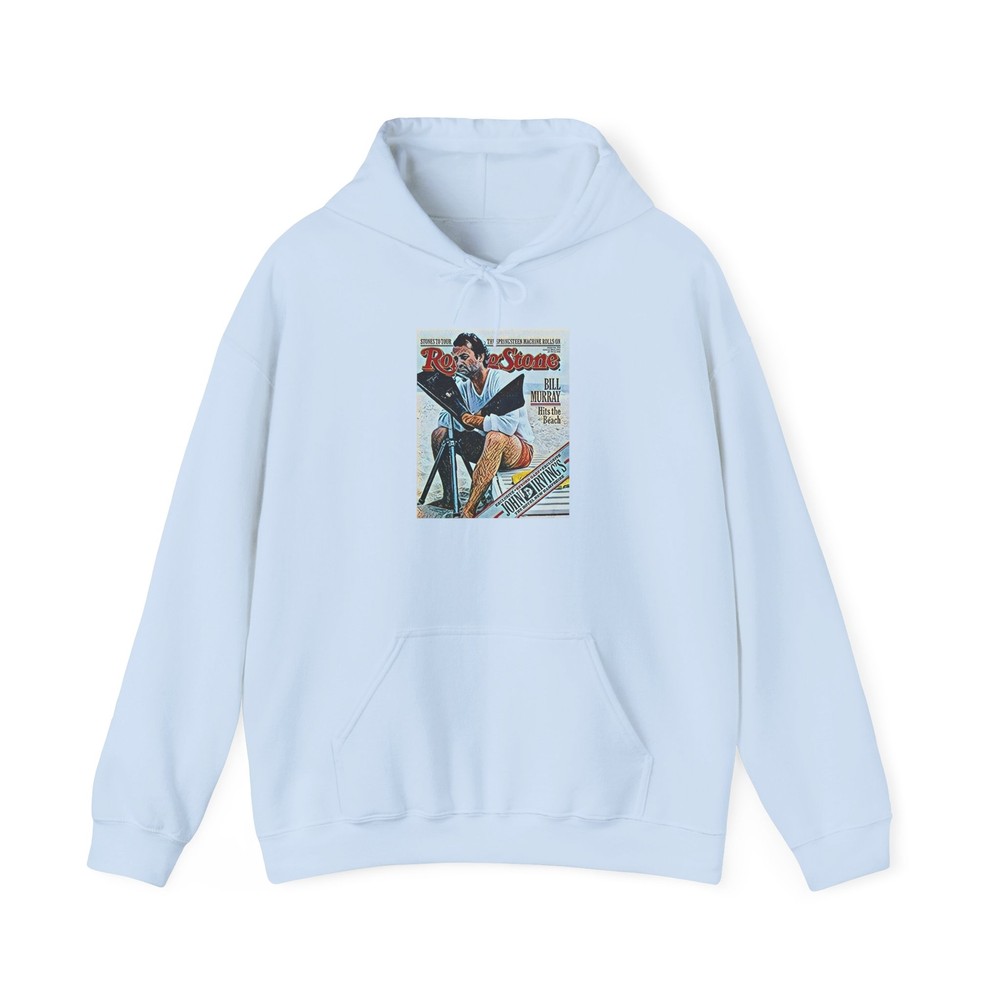 Bill Murray Hits The Beach Graphic Print LS Unisex Heavy Blend Hooded Sweatshirt