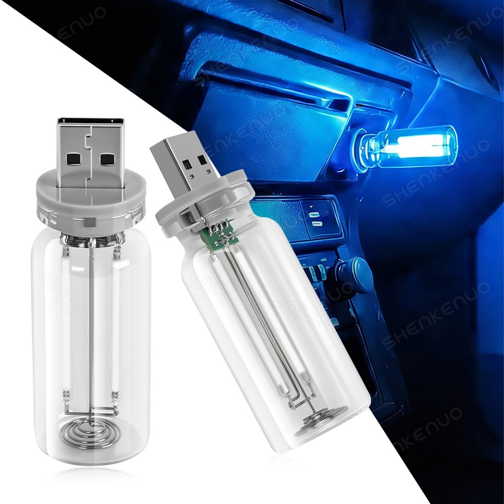 2x USB LED Lamp Car Interior Light Atmosphere Ambient Lamp Wireless Lighting