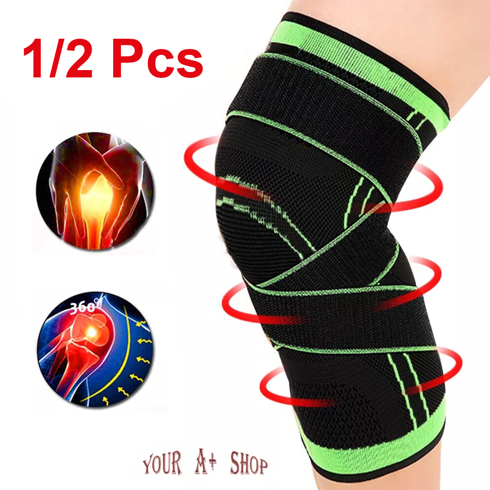 Knee Sleeve Compression Brace Support Sport Joint Pain Arthritis Relief Strap US