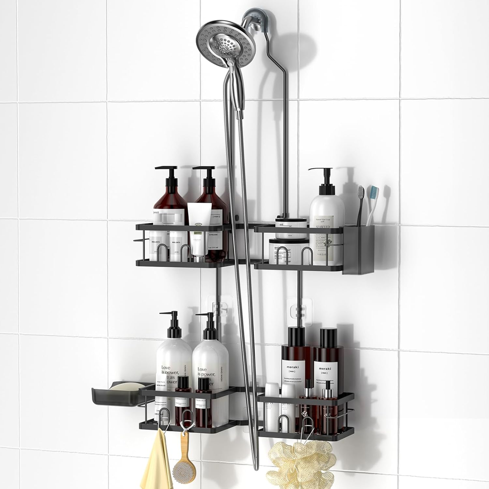 Adjustable Shower Caddy Hanging Rustproof Shower Caddy for Handheld Showerheads,