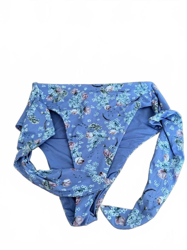 WeWore What Floral High-Waisted Bikini Bottoms with side ties