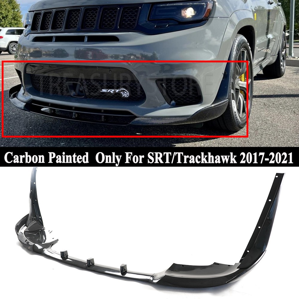 For Jeep Grand Cherokee Trackhawk SRT 17-21 Carbon Look Front Bumper Lip Winglet