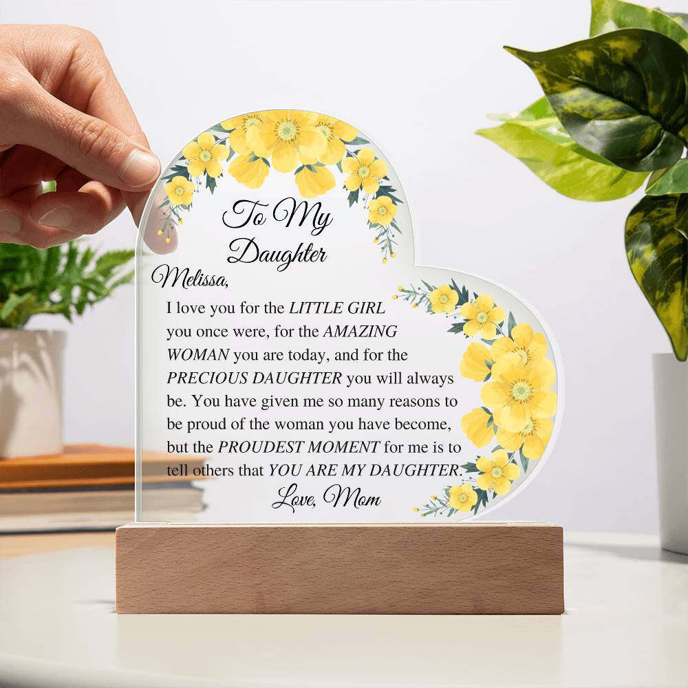 Daughter Acrylic Heart Plaque