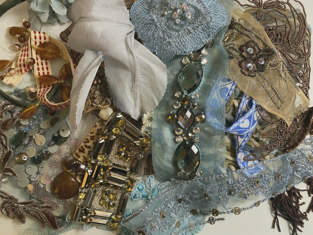 appliques panel trim pieces caramel blue 1 grab bag clearance sale overstock-image