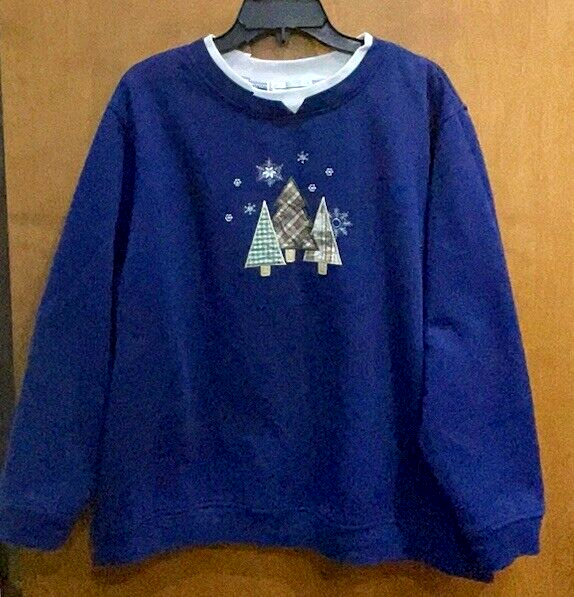 CLEARANCE SALE!!! Vintage Shenanigans Christmas Sweatshirt Adult XL Blue-image