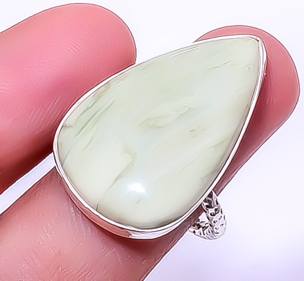 Serpentine Gemstone 925 Sterling Silver Fine Art Ring 9.5 RR5824-57