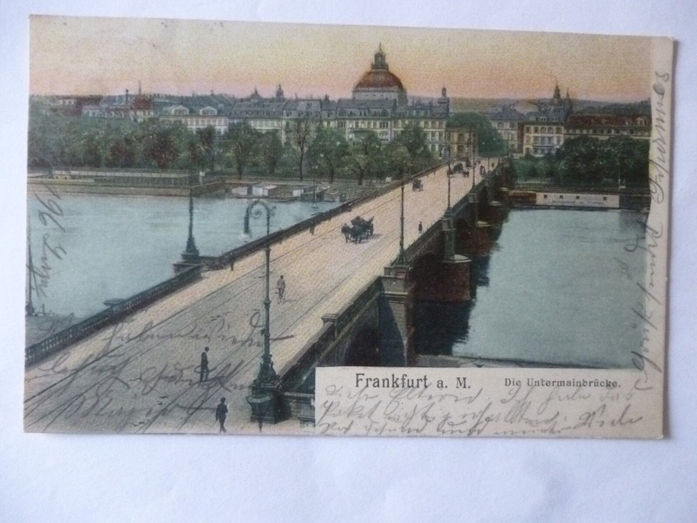 Ansichtskarte Frankfurt Die Untermainbrücke 1904