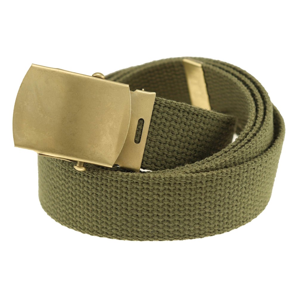 Canvas Web Belt Cargo Cotton Military Buckle (Olive)