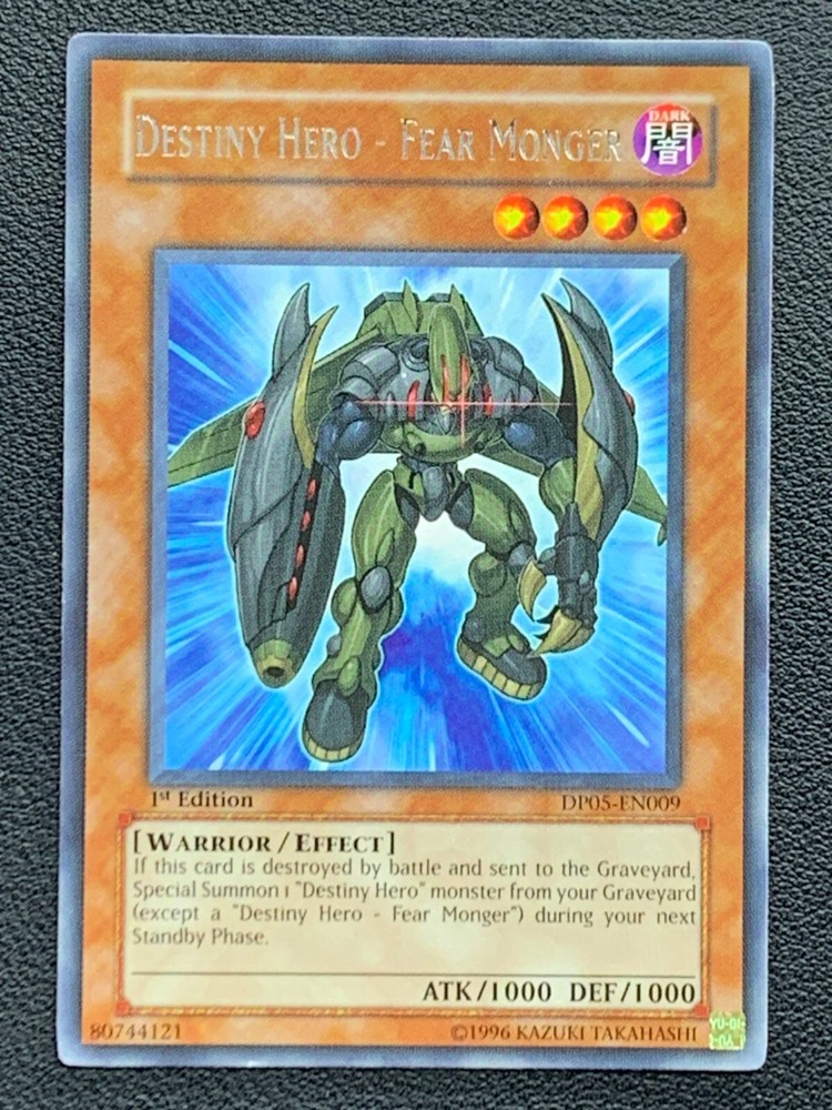 Destiny Hero Fear Monger DP05-EN009 1st Edition Rare YuGiOh Trading Card