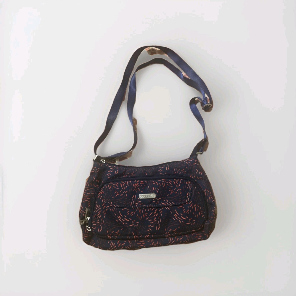 Baggallini Nylon Crossbody Bag Navy & Blue Lightweight Travel Purse Zip Pocket