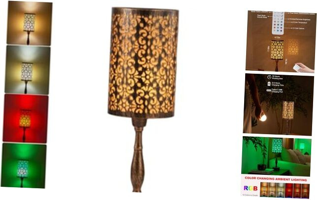 Cordless Remote-Controlled RGB Table Lamp with Timer Dimmer Rechargeable Design