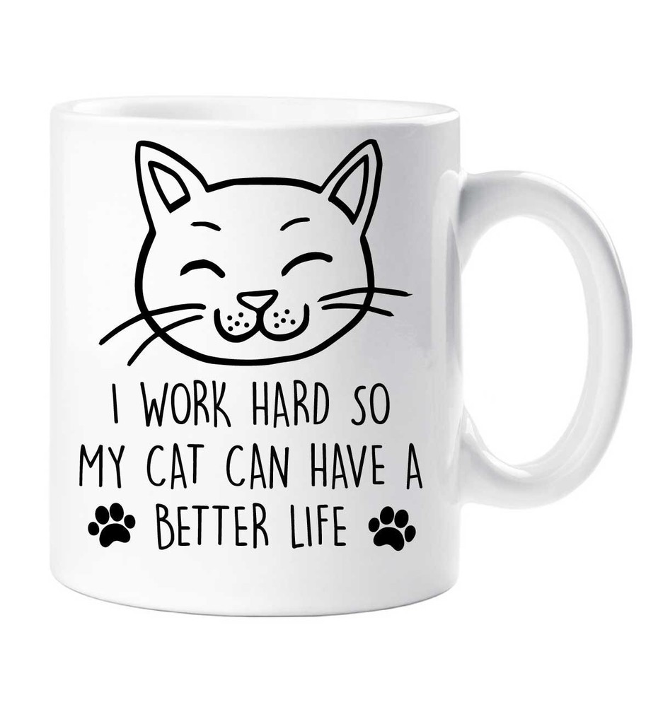 Hardworking Cat Parent Mug - Birthday Christmas Gift for Pet Lovers
