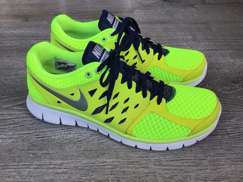 Nike Flex 2013 Run Shoes Sneakers 579821-701 Men's Size 11 Neon Yellow