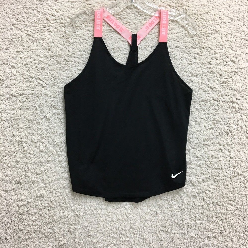 Nike Tank Top Shirt Small Adult Black Racerback Swoosh Sleeveless Athletic Women
