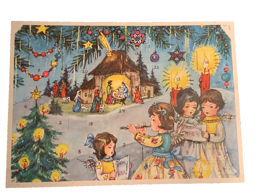 Vintage paper Advent Christmas Calendar