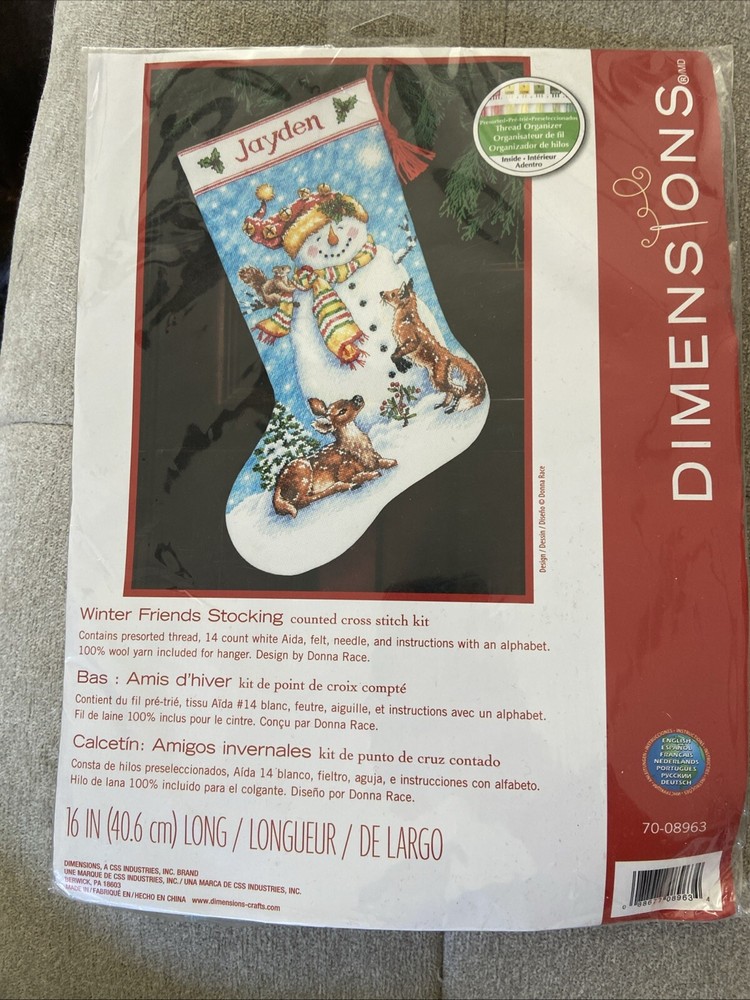 Dimensions Cross Stitch Christmas Stocking Kit Winter Friends 70-08961
