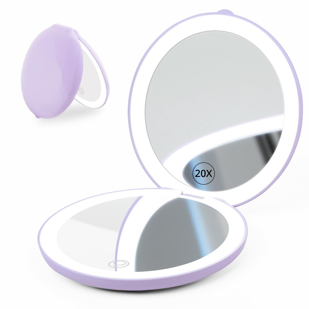 4.8 Inch LED Travel Makeup Mirror with Light - Compact & Magnifying