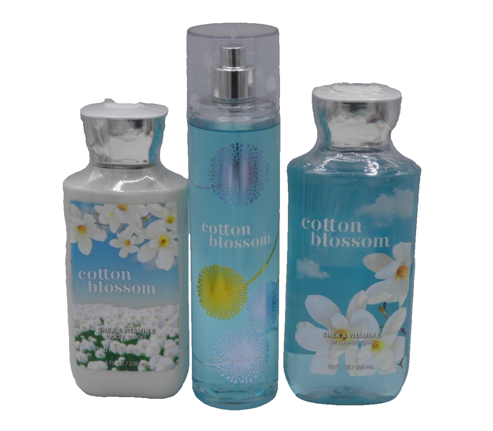 Bath & Body Works COTTON BLOSSOM MIST GEL LOTION (3 PACK) FACTORY SEALED