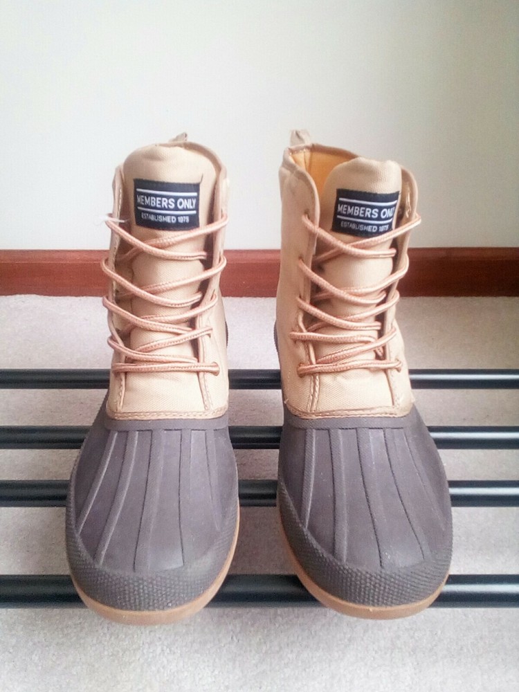 Men's Members Only Storm Tan Nylon Snow Boots Size 10 M US Gripped Rubber Sole-image