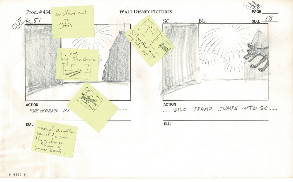 LADY and the TRAMP 2 Disney Production SB Drawing Animators Estate 2001 ws8