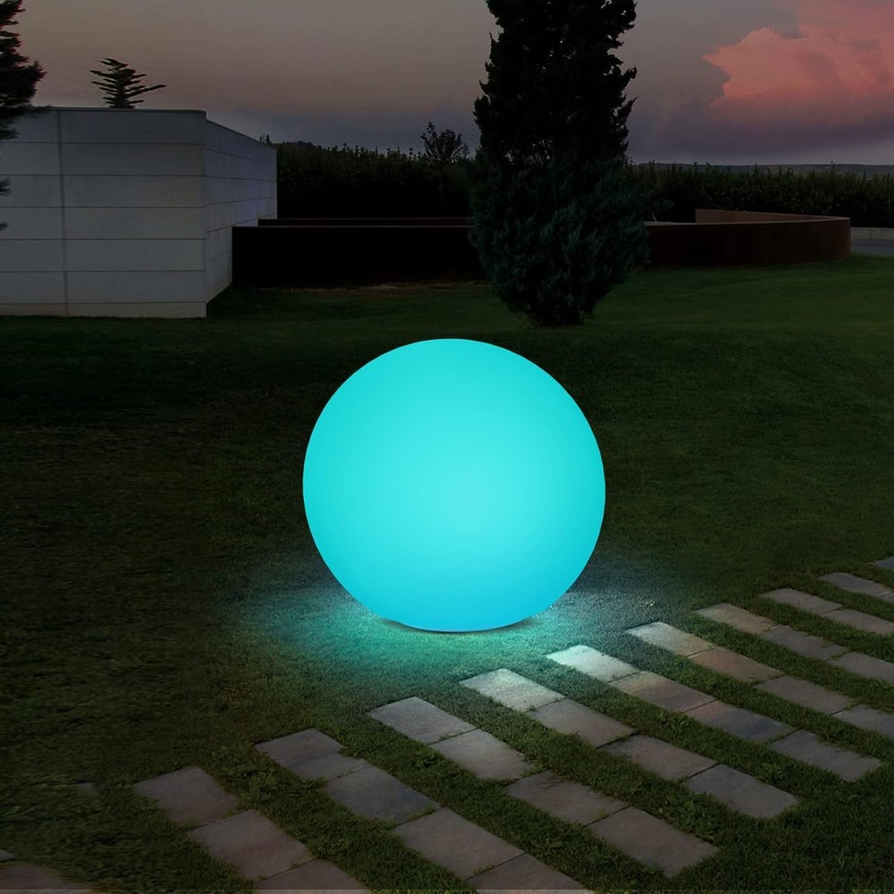 12-Inch LED Ball Light, Solar Rechargeable Globe Light Color Changing Solar G...