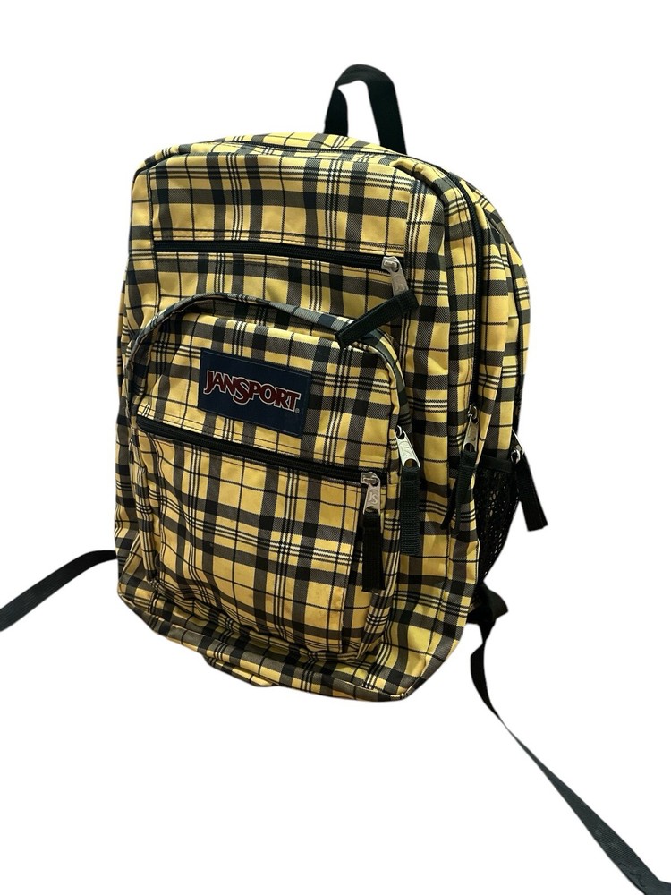 JanSport 3 Pocket Backpack Throwback Plaid Yellow Y2K Style Clean JS0A47Jk