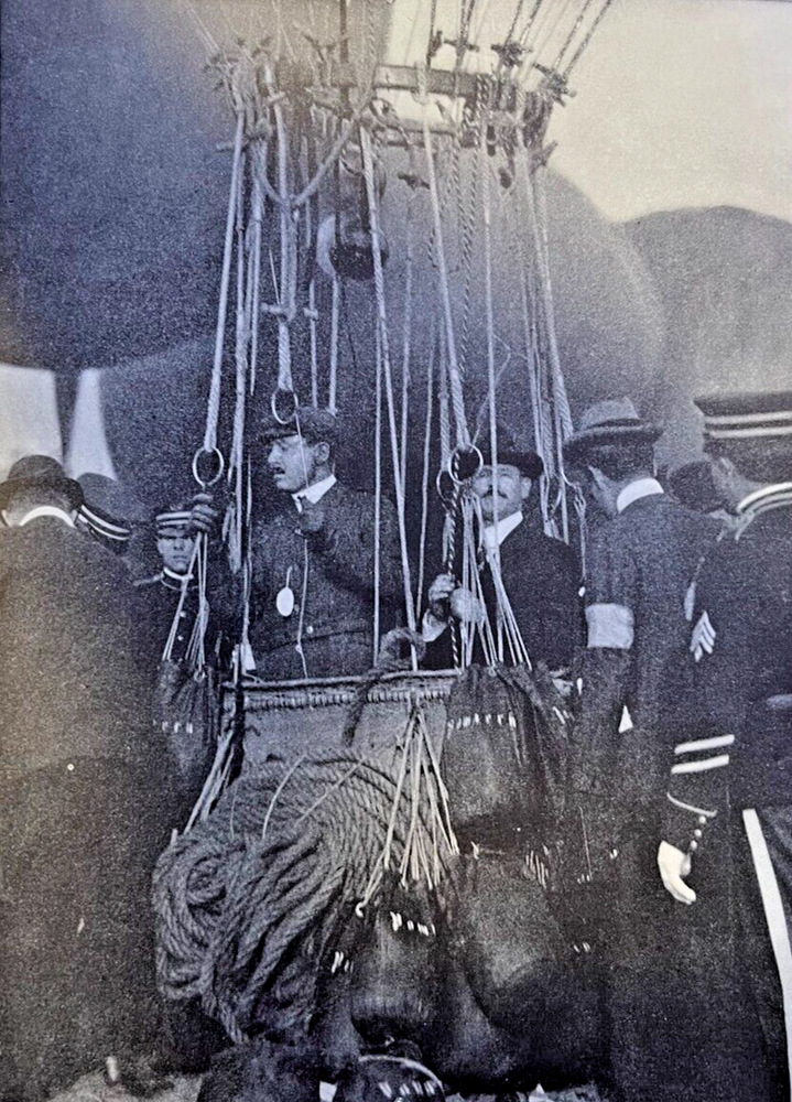 1907 Vintage Magazine Illustration Balloonist Oscar Erbsloeh Balloon Pommern