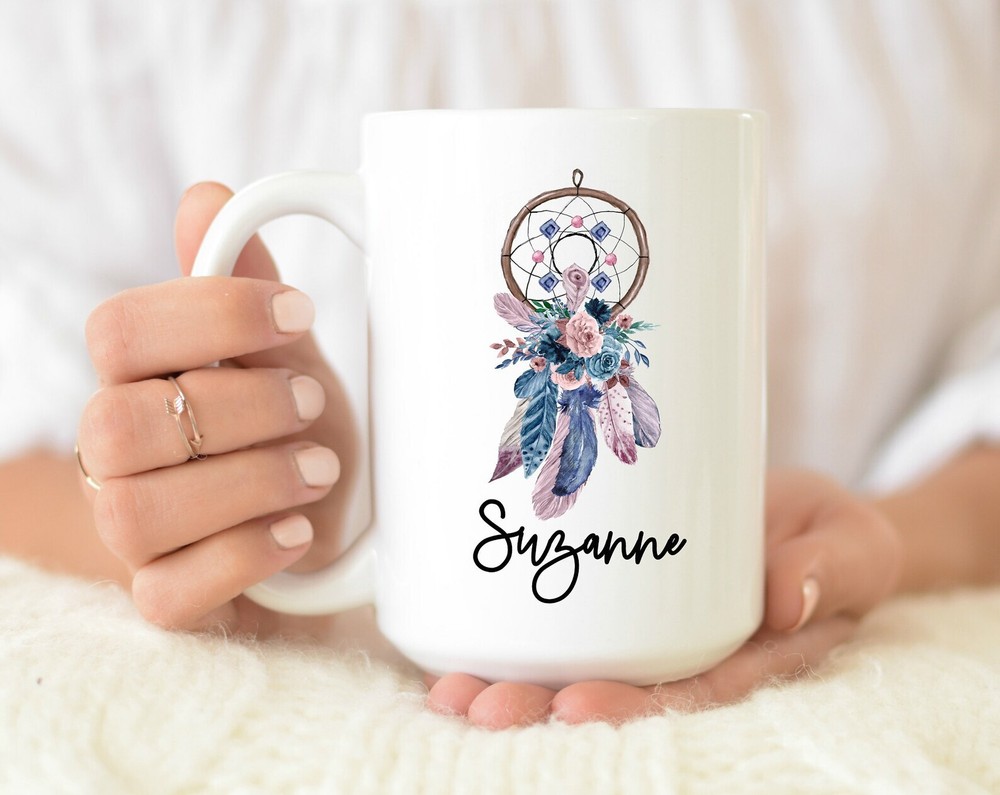 Personalized Dreamcatcher Coffee Mug Boho Dreamcatcher Personalized Name Mug
