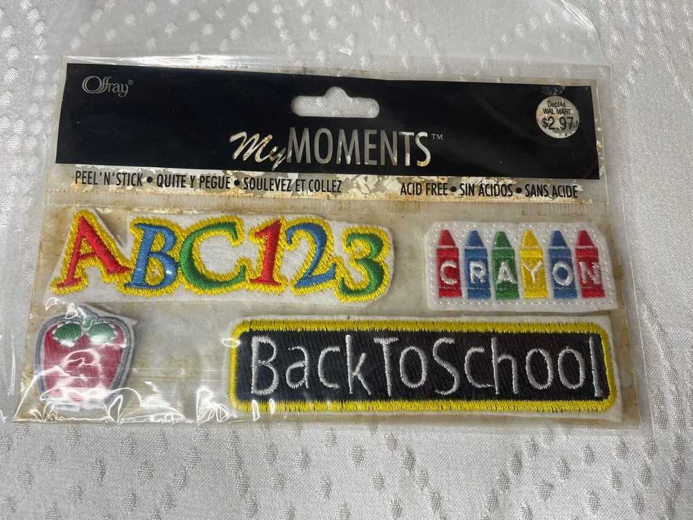 BACK TO School Iron On Patches -CHILDREN - 4 PC Set OFFRAY-image