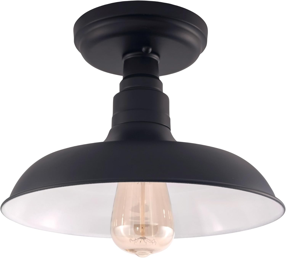 588525 Kimball Industrial Farmhouse 1-Light Indoor Dimmable Semi-Flush Ceiling M