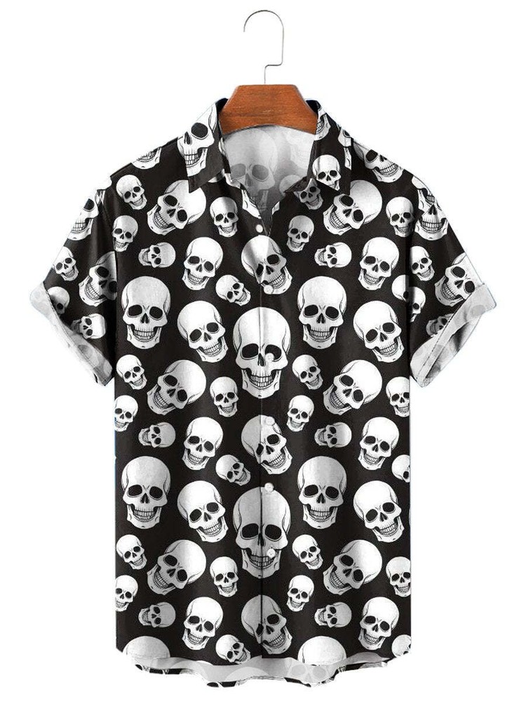 Statement Skull Print Short sleeved Shirt