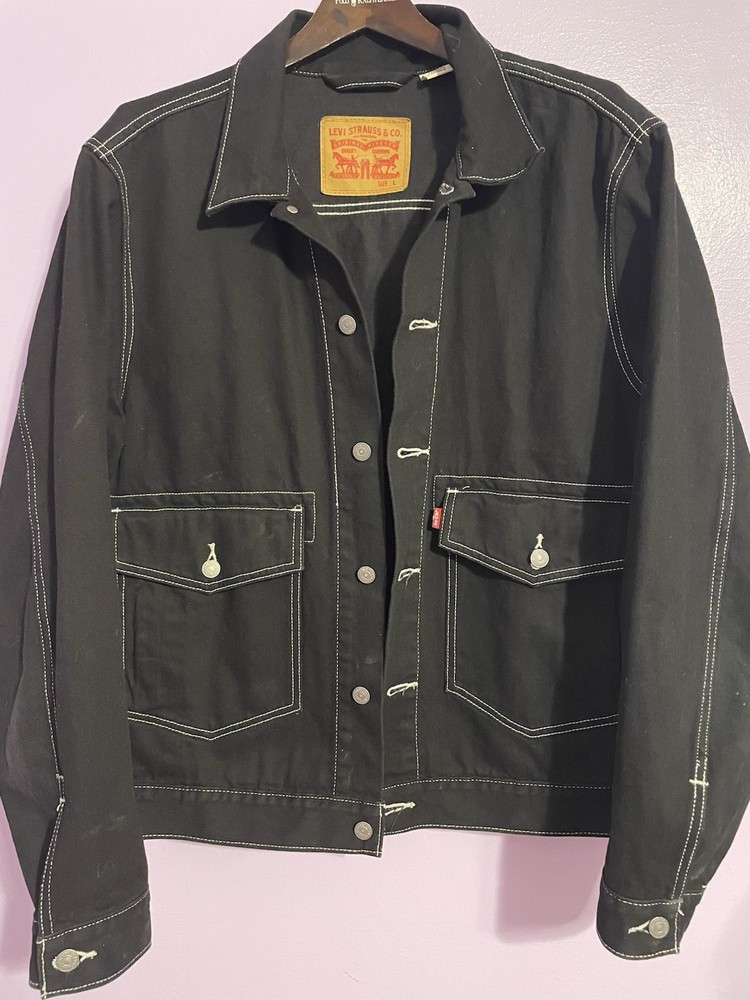 Levi's Men's At Work Trucker Jacket Free Cable, Black, Size L, NWOT Condition