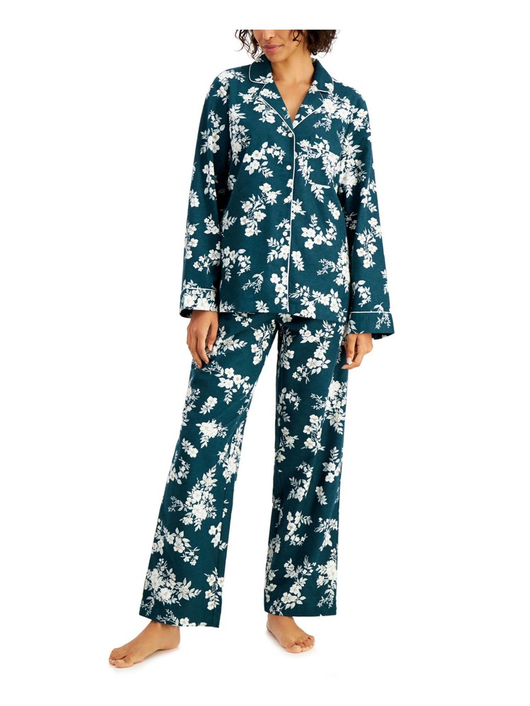 CHARTER CLUB Intimates Green Floral Sleep Pants M