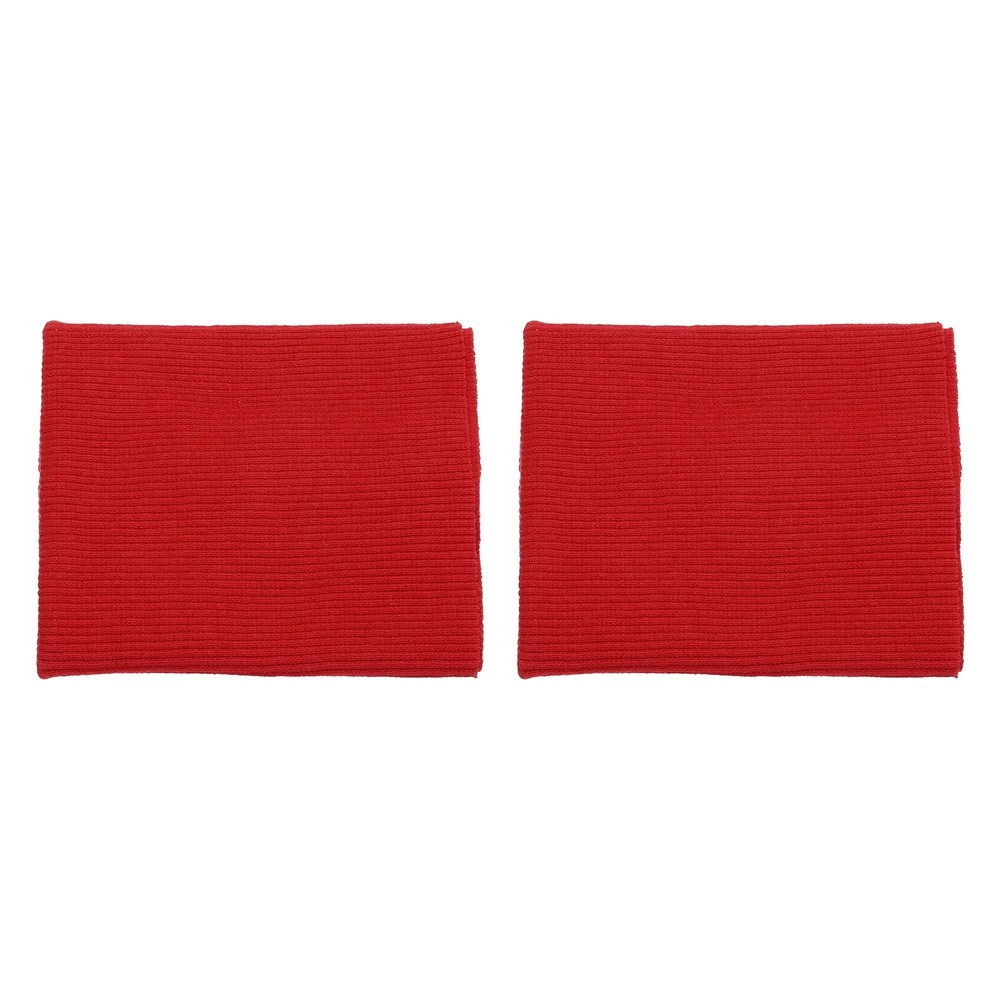 2pcs 10x9cm Elastic Cuffs Ribbed Trim Fabric Knit Stretch Band Cuff Sleeve Red