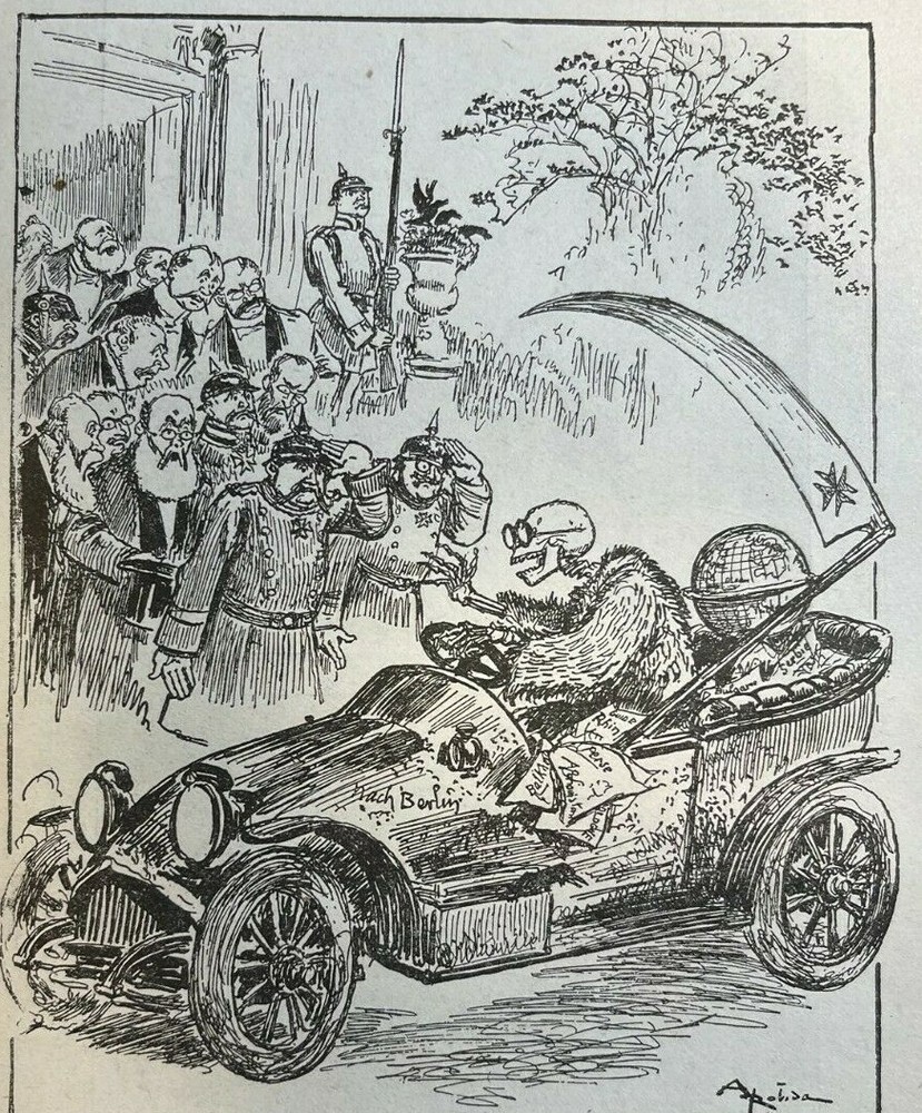 1916 European War Cartoons Germany France England Kaiser United States