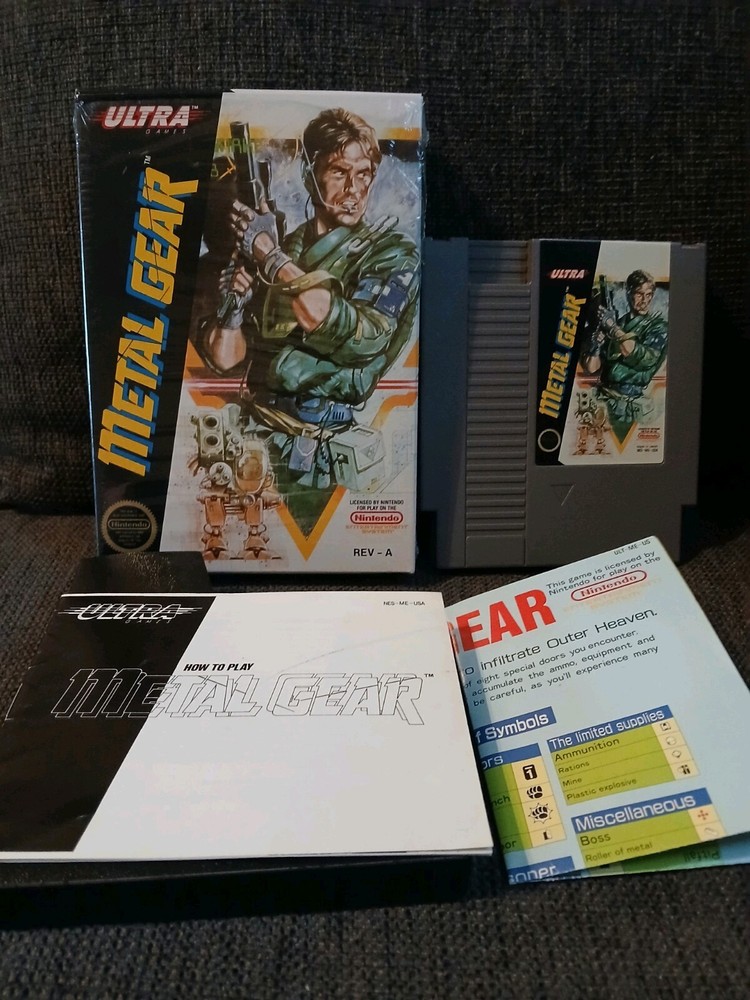 Metal Gear NES Complete CIB Near Mint with Map and Plastic Wrap