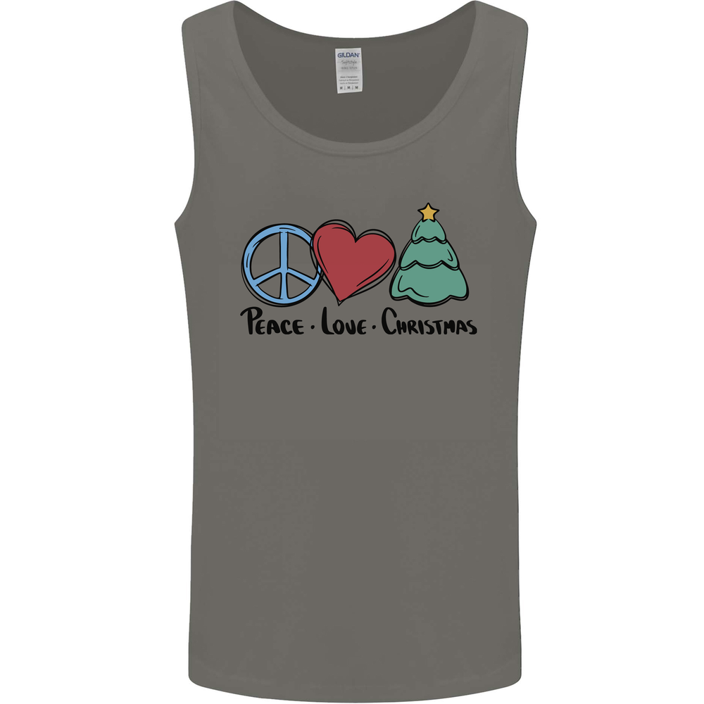 Peace Love Christmas Xmas Mens Vest Tank Top