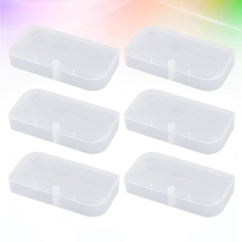6 Pcs Clear Box Container Parts Plastic Small Containers with Lids Organizer