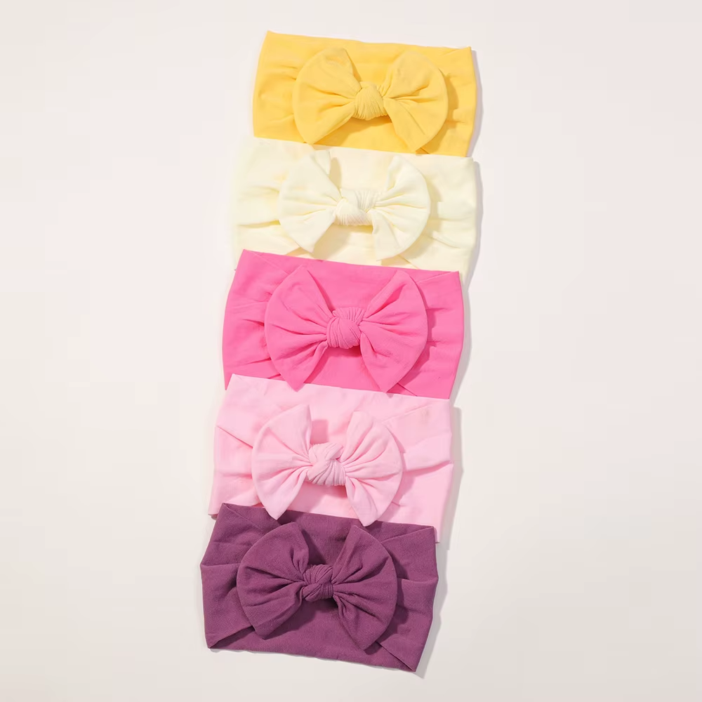 5Pcs/Set Baby Headband Cute Bowknot Newborn Girls Hair Band Soft Elastic Kids Ha