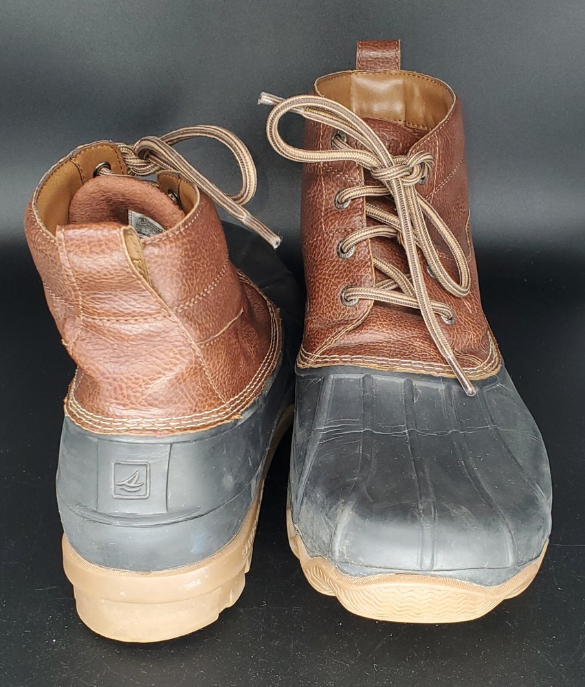 Men's SPERRY Top-Sider Sz 12 Brown Wool Duck Boots Waterproof Lace-Up
