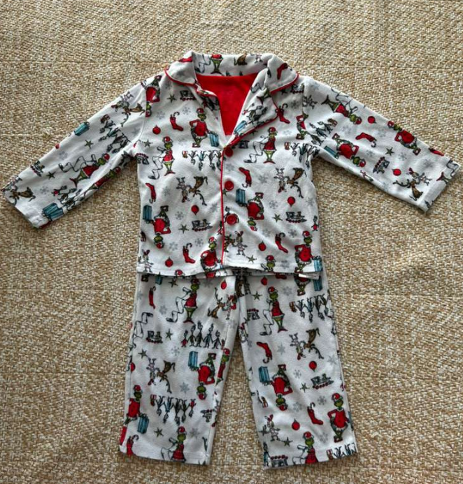 Dr Seuss The Grinch Christmas Toddler Pajama Set 2T Komar Kids Fleece Flame Resi