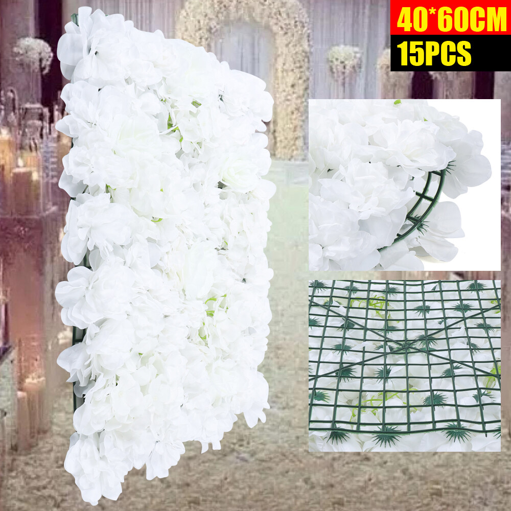 15 Piece Wedding Artificial Flower Wall Silk Floral Wall Background Decoration