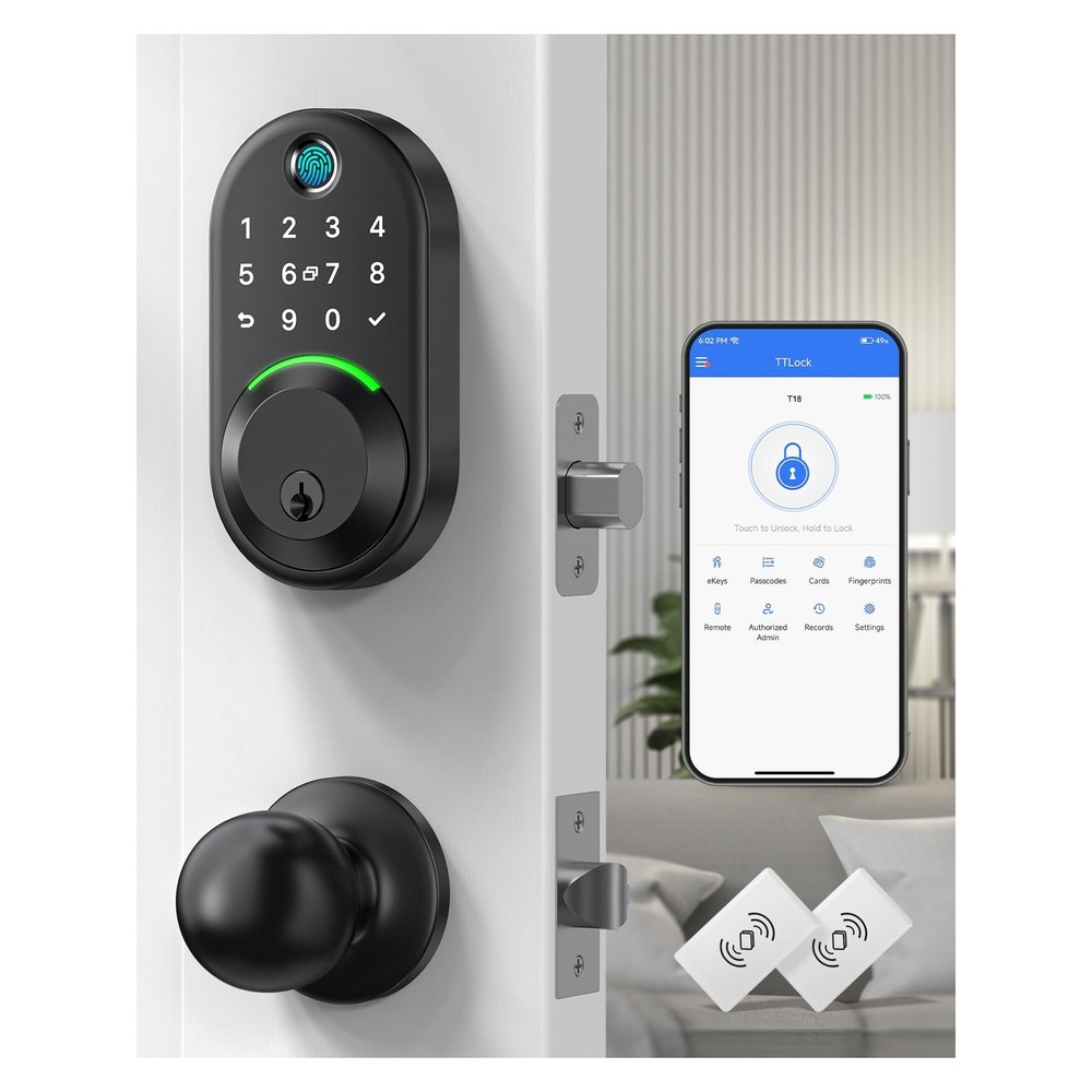 Keypad Smart Lock with Knob Set for Keyless Entry Deadbolt and Handle