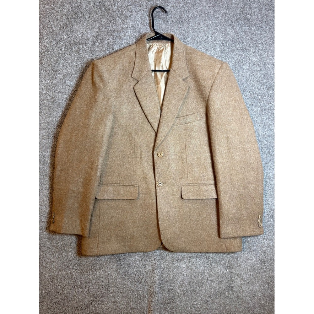 Mens Tan Wool Blend Sport Coat Blazer Jacket Size 44R