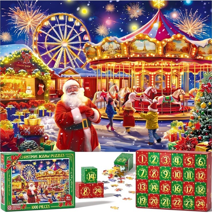 Puzzle Advent Calendar 2024 Adults Kids, 1000 Piece Puzzle for Adults