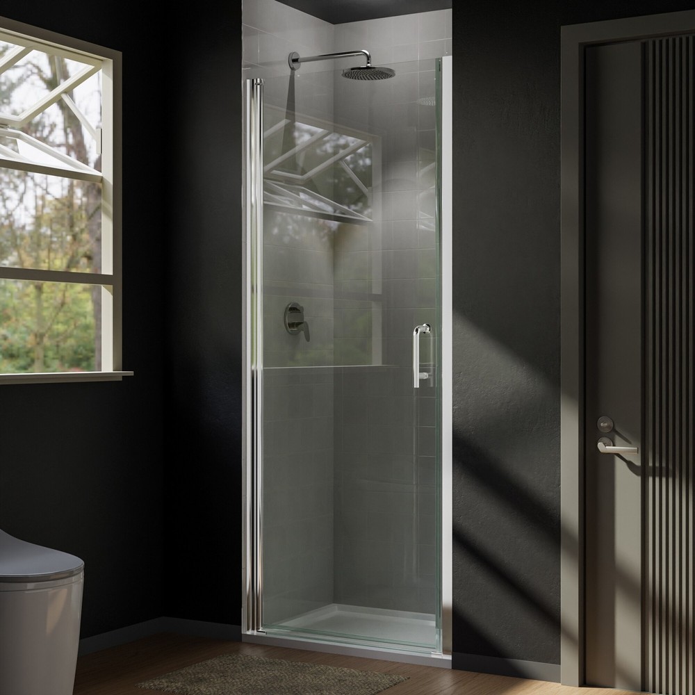Frameless Pivot Shower Door with Clear Glass for Modern Bathrooms
