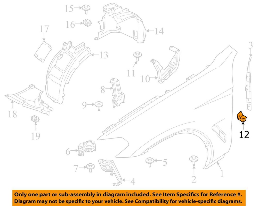 OEM BMW G01 X3 Right Front Fender Liner Splash Shield 18-23
