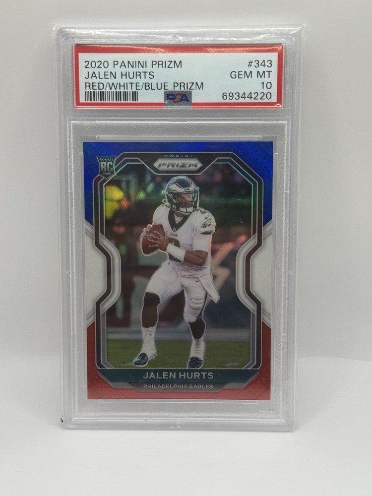 2020 Panini Prizm - Rookie Jalen Hurts #343 Red White & Blue Prizm (RC) PSA 10