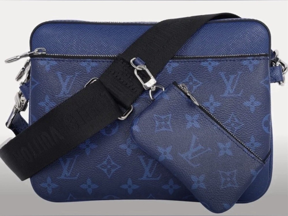 Louis Vuitton Trio Messenger Bag in Blue Canvas Monogram