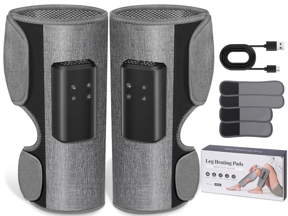 Leg Massager for Pain Relief Portable Cordless Calf Massager with 3 Heat Settings Vibrating Kneading Therapy for Relaxation Recovery